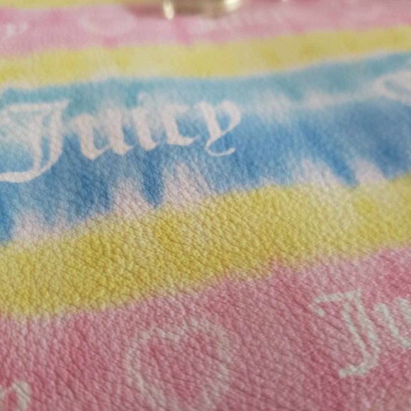NWT Juicy Couture Large Pink Yellow and Blue Wristlet - Picture 6 of 11
